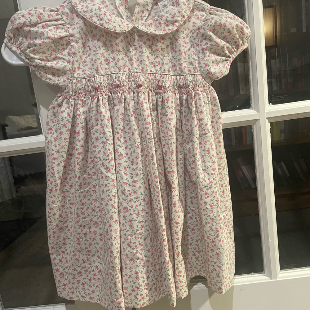 Smocked Rosebud Dress - 24 Months Little Girls